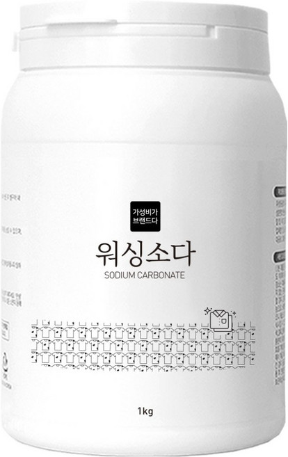 가성비가브랜드다 워싱소다 다목적 세제 용기형, 1kg, 1개