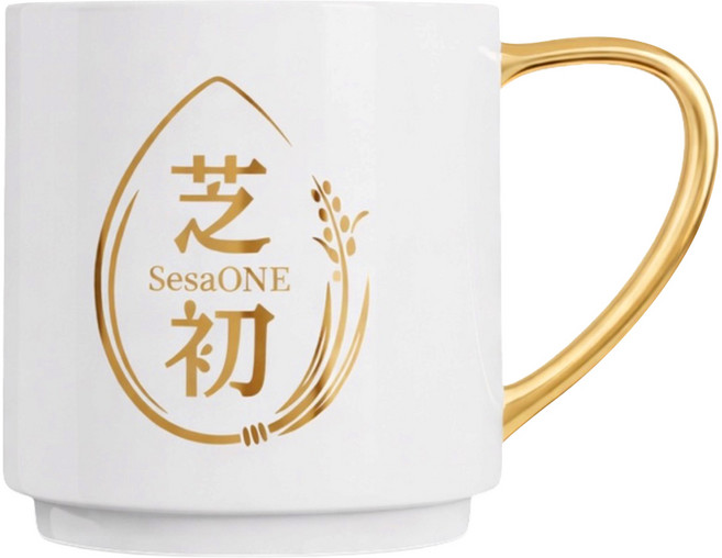 SesaONE 芝初 新骨瓷白金杯 2 + 3芝優蛋白專用 340ml, 白色, 1個
