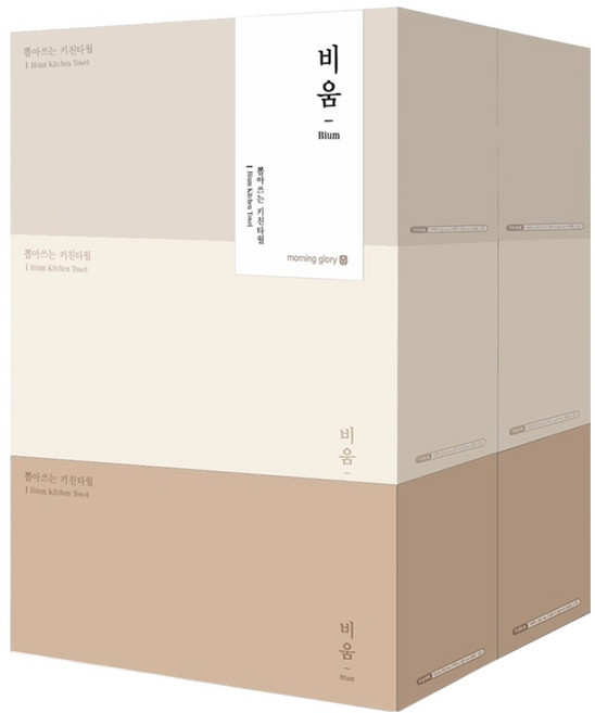 모닝글로리 비움 뽑아쓰는 2겹 키친타월 3종, 130매, 6개