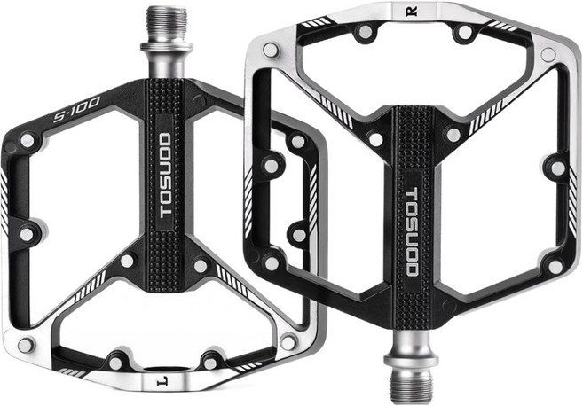 TOSUOD 鋁合金 Fixie 公路車 MTB 防滑寬版自行車平踏板 JT6259-02 雙邊組