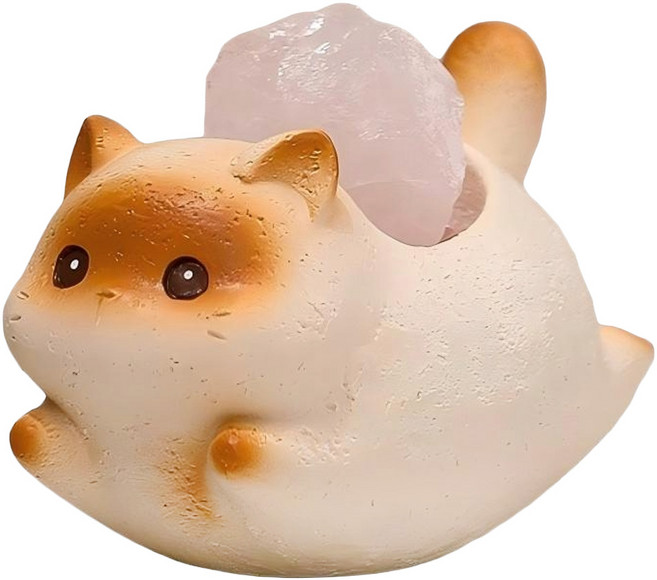 Mass 生活好物 貓咪水晶擺件/可愛卡通開運設計居家辦公桌裝飾, 暹羅貓 白水晶