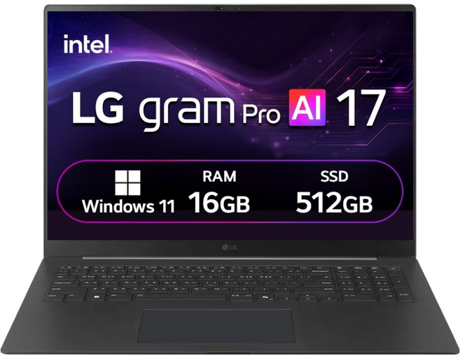 LG전자 2026 그램 프로 AI 17 코어 Ultra5, 옵시디안 블랙, 17Z90U-GS5ZK, 512GB, 16GB, WIN11 Home