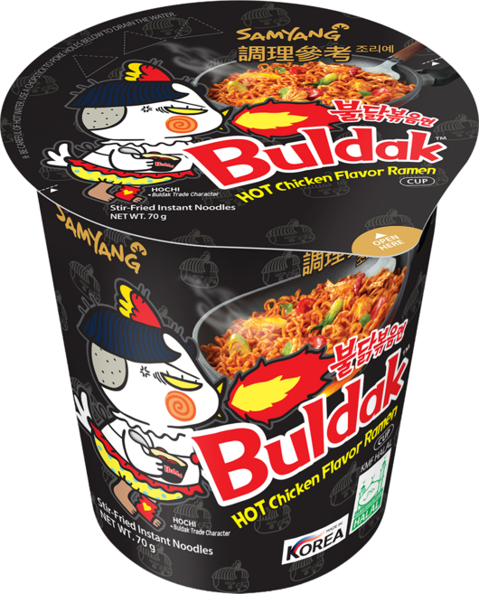 Buldak Ramen 三養火辣雞肉風味鐵板炒麵杯裝 70g, 1個