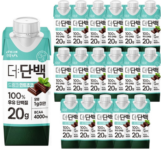 더단백 드링크 민트초코, 250ml, 18개