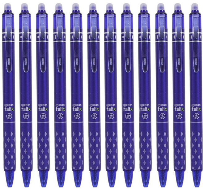 KHOKURI 可擦拭感熱性可擦式原子筆 0.5mm 6W0203, 藍色, 12個