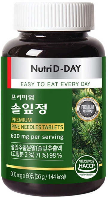뉴트리디데이 프리미엄 솔잎정 36g, 60정, 1개