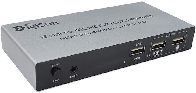 DigiSun 得揚 2埠 4K HDMI KVM電腦控制切換器, 1個, KV702