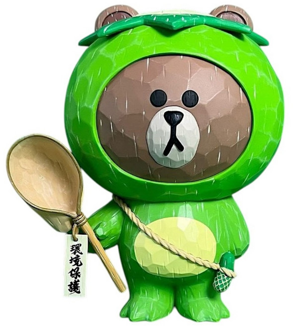 LINE FRIENDS 福部屋招福BROWN系列 URDU聯名款 河童熊大公仔, 1個