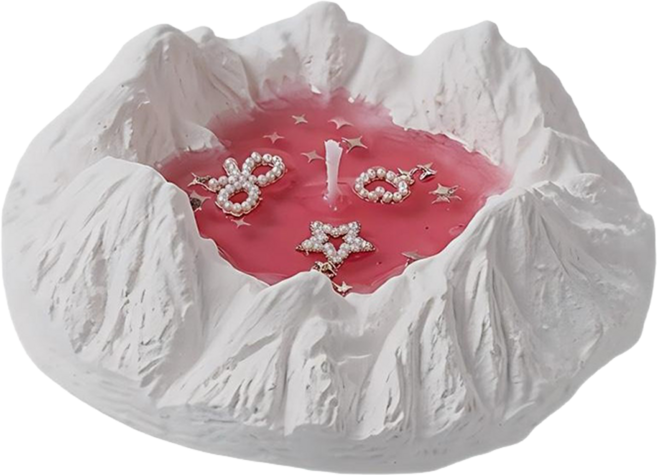 Mass 冰川香氛蠟燭禮盒 臥室香氛 粉色, 500g, 1件, 小蒼蘭
