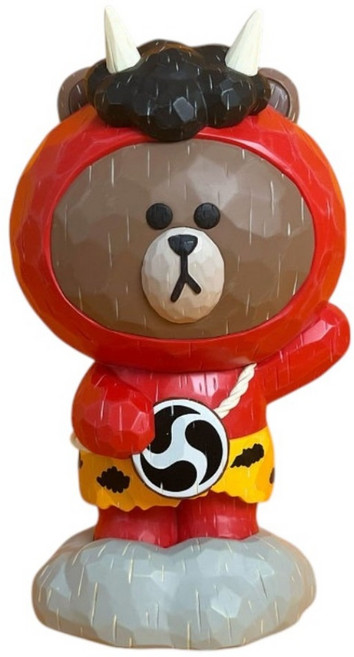 LINE FRIENDS 福部屋招福BROWN系列 URDU聯名款 雷神熊大公仔, 1個