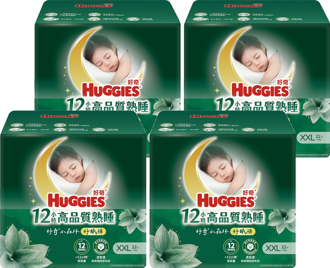 HUGGIES 好奇 小森林好眠褲 褲型尿布 16公斤以上, 88片, XXL
