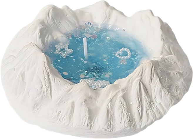 Mass 冰川香氛蠟燭禮盒 臥室香氛 藍色, 500g, 1件, 小蒼蘭