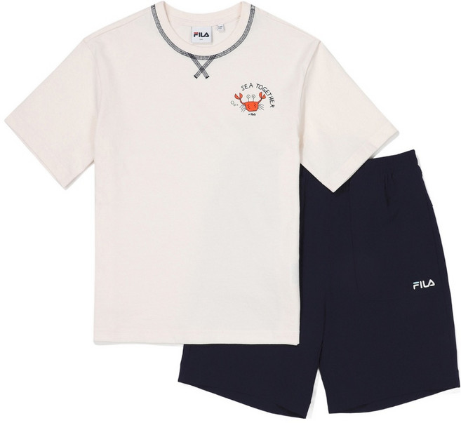 휠라키즈 마린 그래픽 상의 하의 FK2FSF2301X