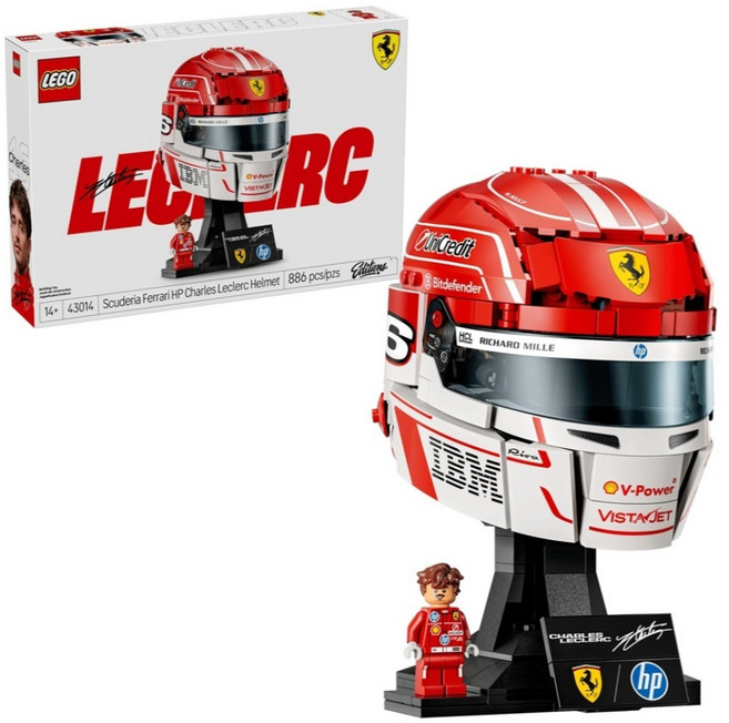 LEGO Scuderia Ferrari HP Charles Leclerc Helmet 法拉利 夏爾 勒克萊爾 頭盔 43014, 1個