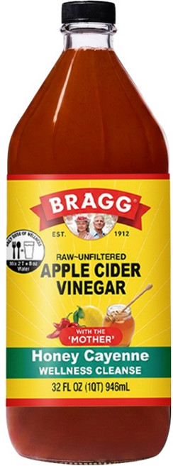 BRAGG 蘋果醋 蜂蜜卡宴辣椒, 1個, 946ml