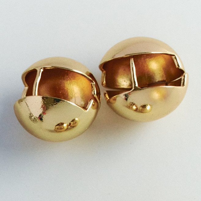 ENCLAIR 女性球形耳釘 (18k包金) M 15 x 15 mm