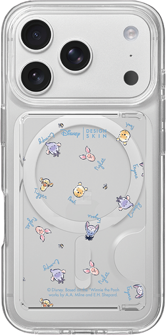 DESIGNSKIN 디즈니 위니더푸3 맥세이프 카드 포켓, 푸 프렌즈 미니 페이스, 1개