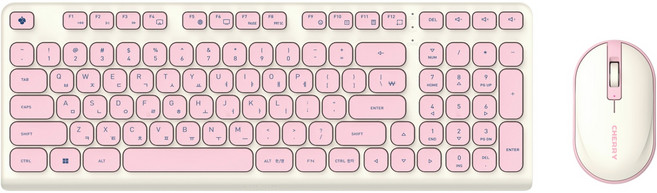 CHERRY DW 2380 무선키보드 마우스 세트, 핑크, 일반형