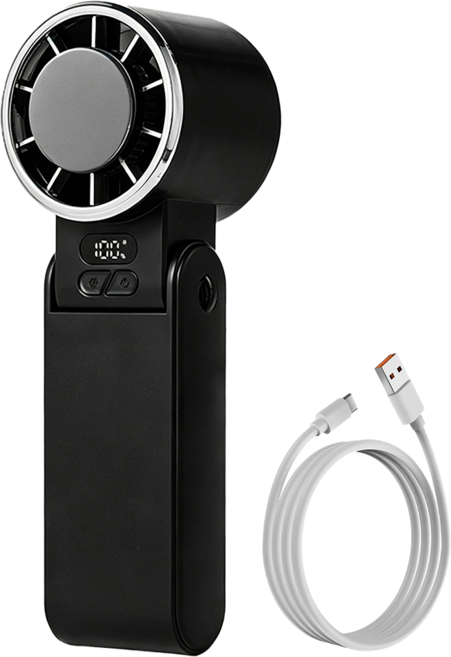 CYKE 手持高速TEC製冷風扇 附充電線, 黑色, 659