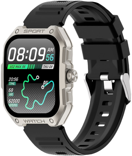 Ergotech 人因科技 ERGOLINK 綺跡 TFT ABS+玻璃纖維 智慧手錶 方形 1.83" AI GPS 藍牙通話 黑爵金 5-7 Days Battery Life 5 Sport Modes Android/iOS Compatible