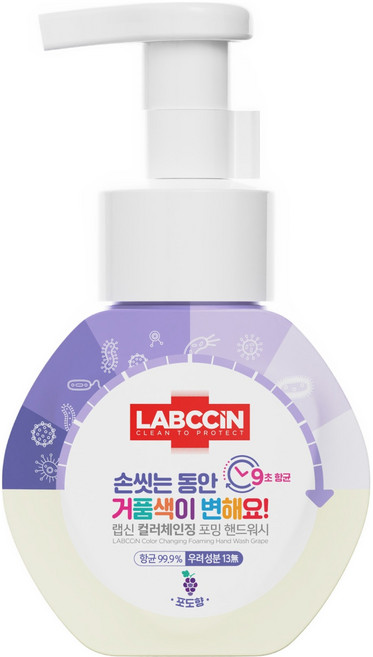 랩신 컬러체인징 포밍 핸드워시 용기, 1개, 250ml