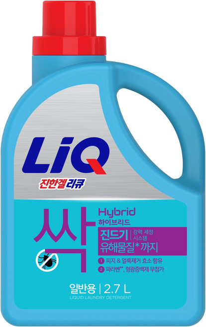 리큐 진한겔 하이브리드 피지 진드기 분비물제거 세탁세제 일반용, 1개, 2.7L