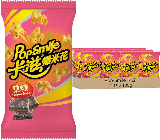 Pop-Smile 卡滋 爆米花 焦糖風味, 100g, 12個