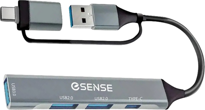 ESENSE 逸盛 A+C 4埠USB3.2 GEN1 集線器 01-ELS267, 灰色, 1個