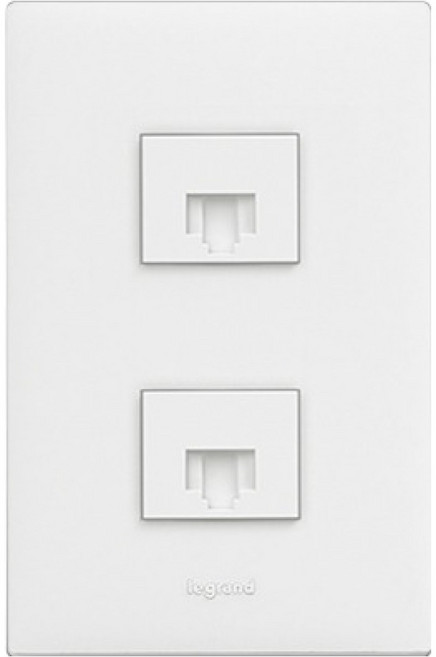 Legrand 羅格朗 Apela SIMPLE 單聯 8P + 8P CAT 6e 模組網路插座 白色, 1個