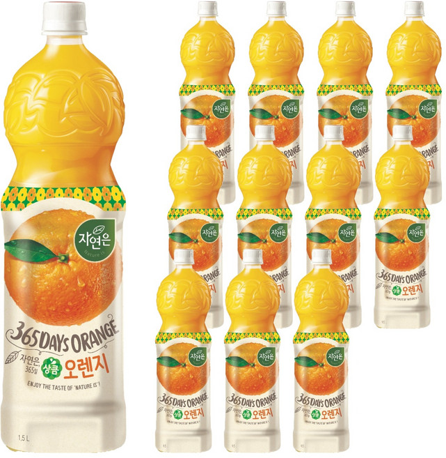 자연은 상큼오렌지, 12개, 1.5L