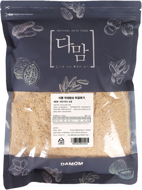 다맘 볶은 아몬드 분말, 1개, 1kg