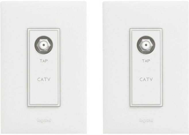 Legrand 羅格朗 Apella SIMPLE CATV 3路模組 11dB TV端子插座 白色, 2個