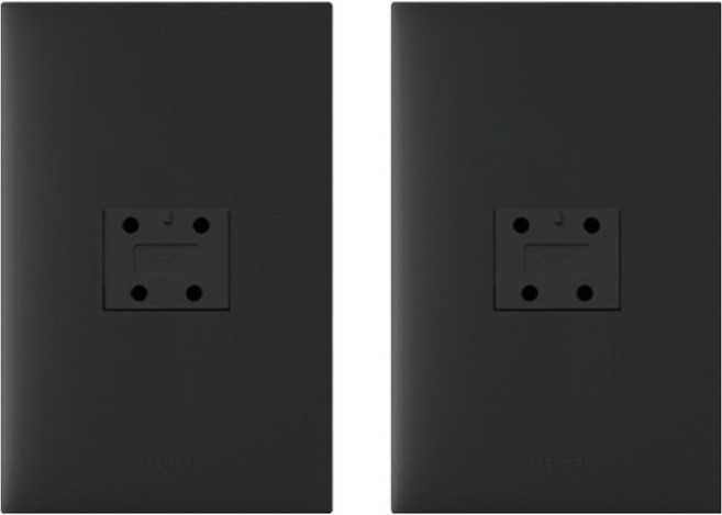 Legrand 羅格朗 Apella SIMPLE 單聯4P嵌入式模組電話通訊端子插座 黑色, 2個