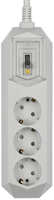 Ijung 高容量漏電多孔延長線 3孔 IJ-ELB-03, 灰色, 1個, 50cm