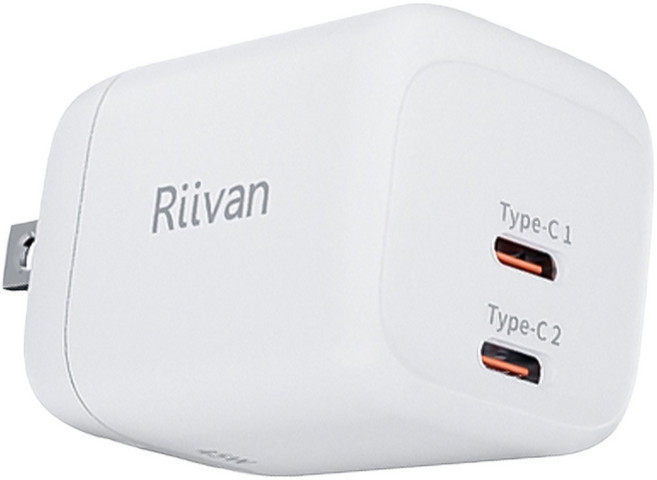 Riivan GaN氮化鎵電源供應器 RGAN452C Type-C 45W, 白色, 1個