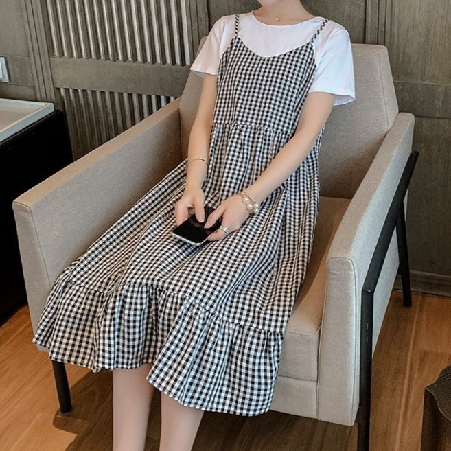 여신 데일리 편한 페이크투피스 반팔 원피스 YFTO65