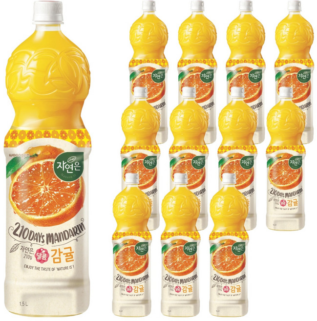 자연은 달콤감귤 주스, 1.5L, 12개