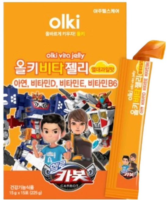olki HELLO CARBOT 維他命果凍 熱帶水果口味 15入, 1個