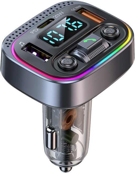 YORI CAR 優里 車用藍芽MP3音樂撥放器 T21 槍色, 1個, 3口