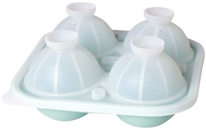 HIKARI 日光生活 矽膠製冰盒 M335-3 籃球 4格, 綠色, 1個