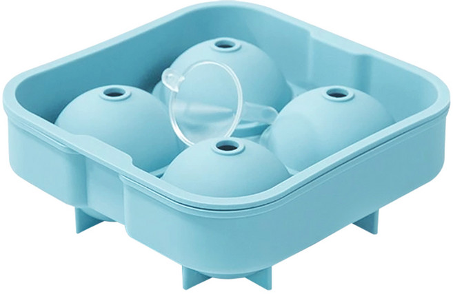 HIKARI 日光生活 球形矽膠製冰盒 附小漏斗 M335-1, 藍色, 1個