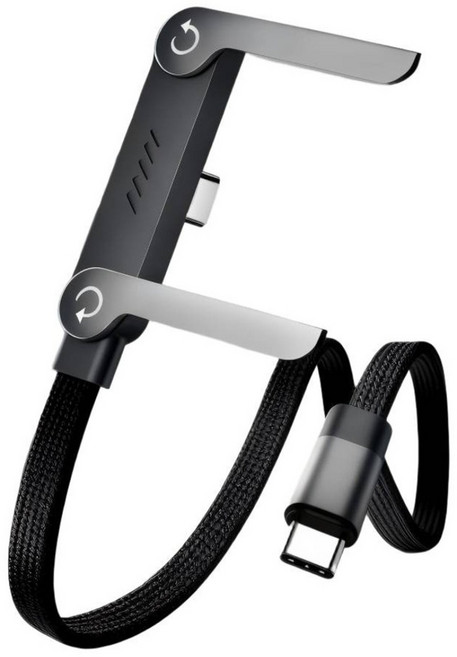 Couselect 2合1手機充電支架 Type-C充電線 1.5m 240W, 黑色, 1個