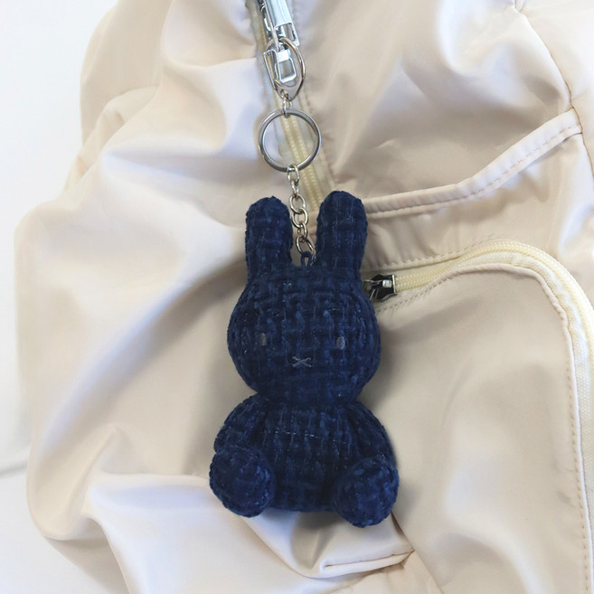 many A little Miffy Mania Little 毛呢米菲鑰匙圈, 海軍藍, 1個, 10cm