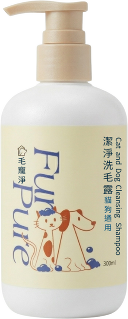 毛寵淨 寵物沐浴乳 貓狗通用, 1個, 300ml