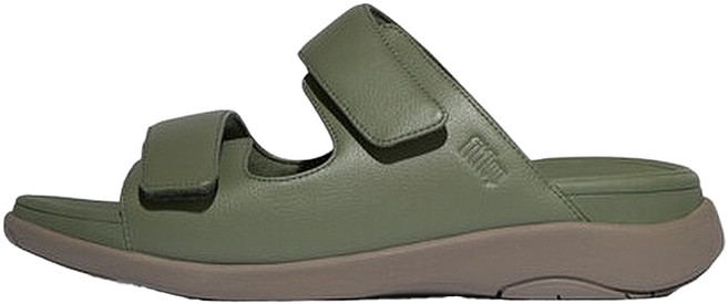 fitflop 男士 F-Mode GO ADJUSTABLE TWO BAR 拖鞋, 綠色, 260