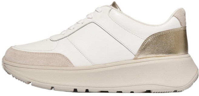 fitflop 女款 F-Mode 皮革麂皮金屬厚底運動鞋