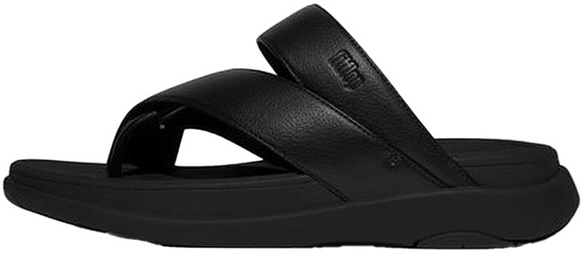 fitflop 男士 F-Mode 單帶夾腳涼鞋, 全黑, 280
