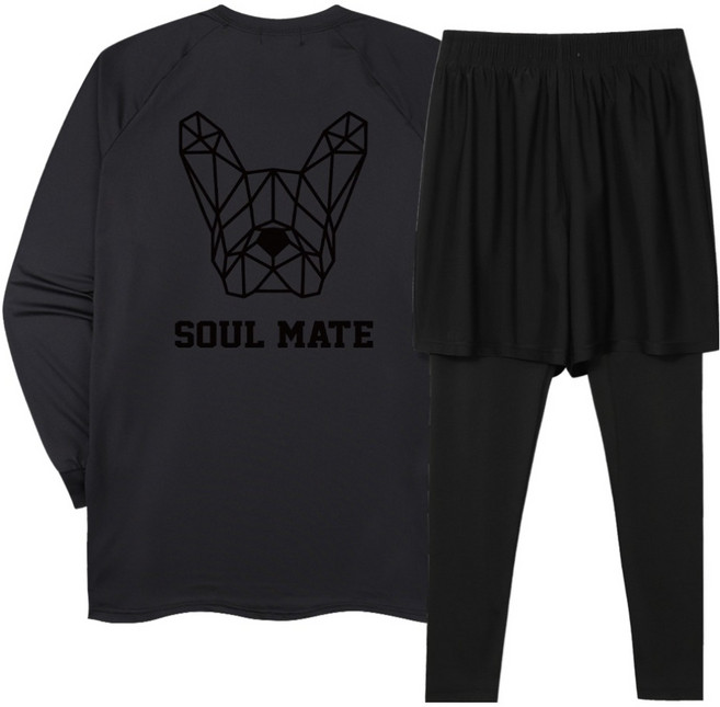 ILLUSO Soulmate 寬鬆版型長袖防磨衣上衣 + 四分彈性層次內搭褲套裝
