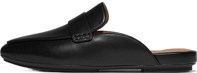 fitflop 女款 Delicato 軟皮穆勒鞋, 黑色, 250