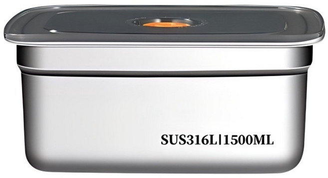 Couselect 316不鏽鋼保鮮盒/微真空密封加厚冰箱收納盒 1.5L, 1個, 單品